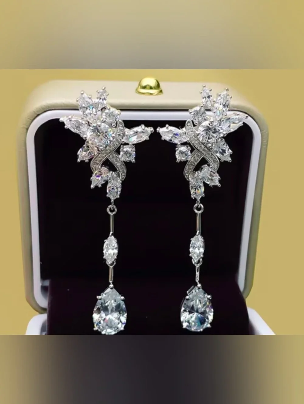$8 Each Or Bundle 5/$20 Elegant Silver Crystal Drop Earrings